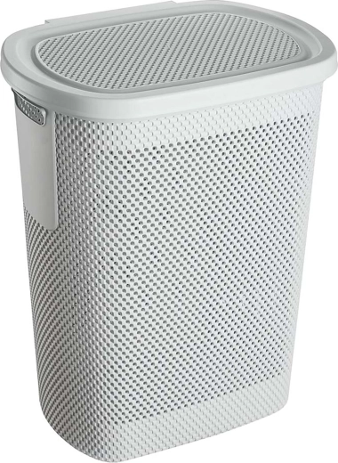 Laundry basket for dirty clothes 58 l grey plastic