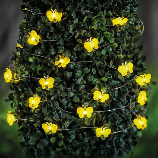 Zonne-LED-lichtsnoer met bijenmotief 2,4 m, 25 LED's, warm wit