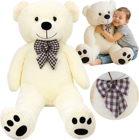 Plüschbär Kruzzel 100 cm ecru mit Schleife