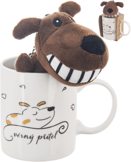 Porcelain mug with dog toy, 0.39 l