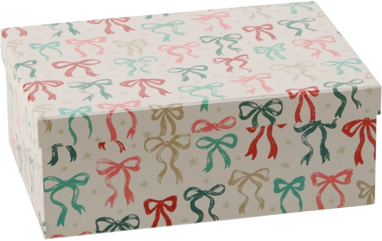 Weihnachts-Geschenkbox mit Schleife 29 × 21 × 11 cm – 1 Stück