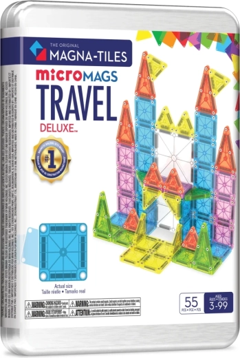 Magna-Tiles jeu de construction magnétique de voyage microMAGS Travel Deluxe (55 pièces)