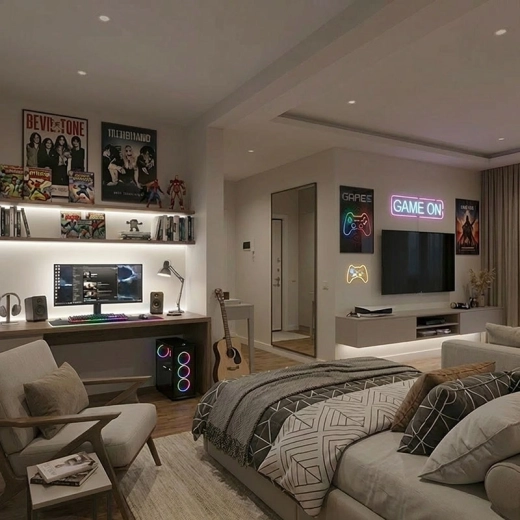 Éclairage décoratif pour coin gaming et pièce