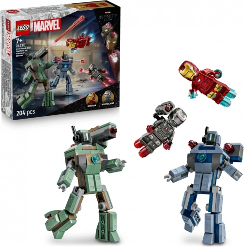 LEGO Marvel building set: Iron Man and War Machine vs. Hammer drones