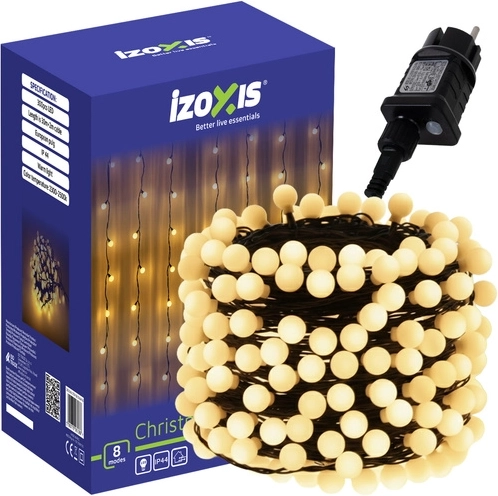Guirlande lumineuse de Noël IZOXIS avec boules, 300 LED, 30 m