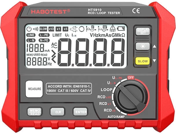 Digitale weerstandtester en RCD Habotest HT5910
