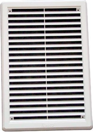 Grille d’aération avec moustiquaire 175 × 250 mm blanche