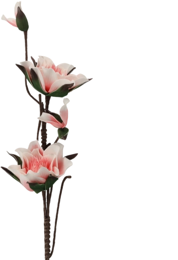 Fleur décorative magnolia rose 110 cm