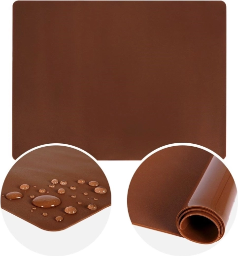 Tapis en silicone pour pâte SILLINIE 50 × 40 cm, marron