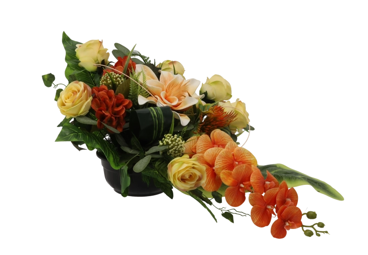 Trauerblumengesteck Nr. 7, Farbmix 80 × 60 × 35 cm – 1 Stück