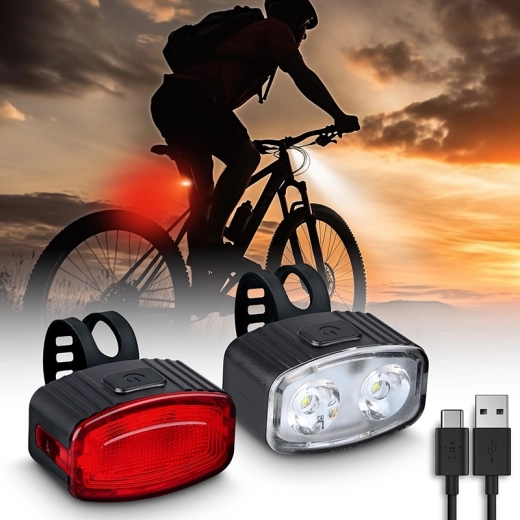 Solight set of rechargeable bicycle lights 160 lm (front + rear)