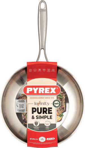Pyrex Infinity pan 28 cm roestvrij staal