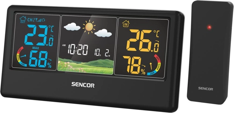 Sencor-Wetterstation mit drahtlosem Sensor