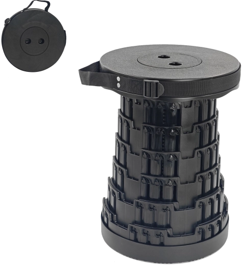Tabouret télescopique pliant noir 7–45 cm