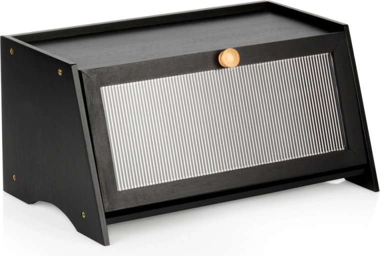 Vilde bamboo bread box in black 40 × 25 × 20 cm