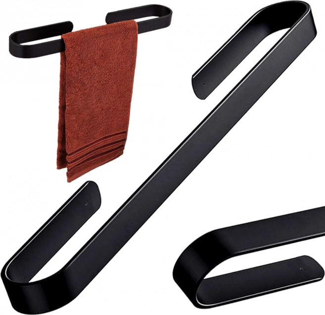 Wandhanddoekrek van aluminium – zwart, 30 cm