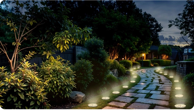 Safe lighting for paths and beds