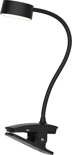 Solight LED oplaadbare bureaulamp met clip 2 W, 210 lm, 3 CCT, zwart