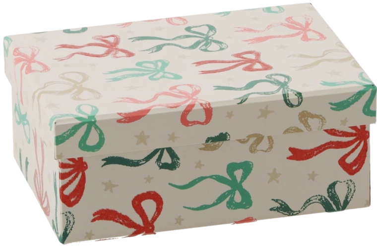 Weihnachts-Geschenkbox mit Schleife 17 × 12 × 7 cm