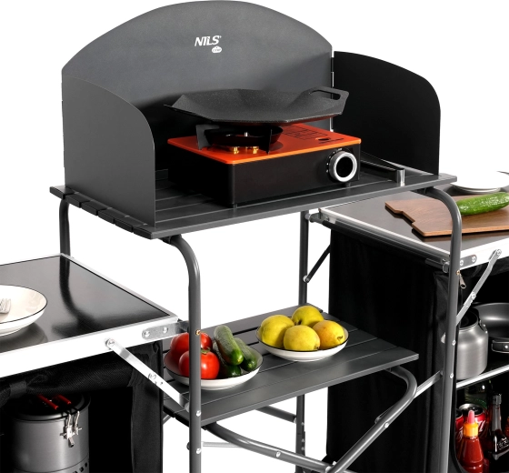 Surface de travail stable avec pare-vent