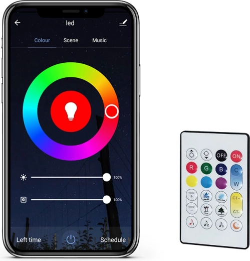 RGB colors and adjustable white light