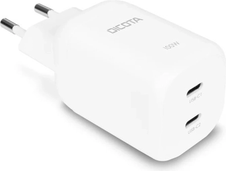 GaN charger 100 W with 2× USB‑C (EU), white