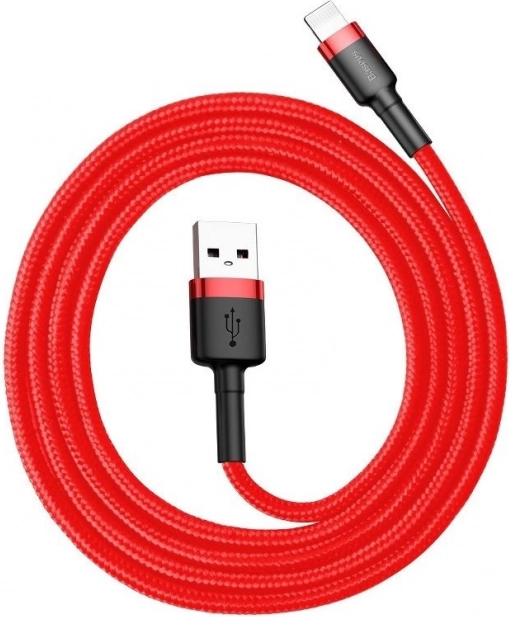 Baseus Cafule USB–Lightning Kabel 1 m, 2,4 A, schwarz‑rot