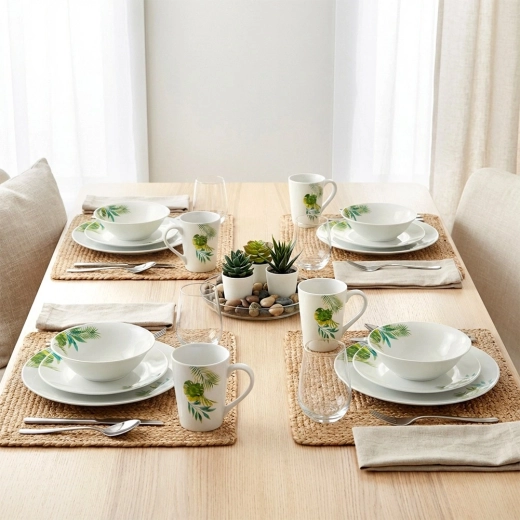 Tropisch design dat de tafel laat stralen