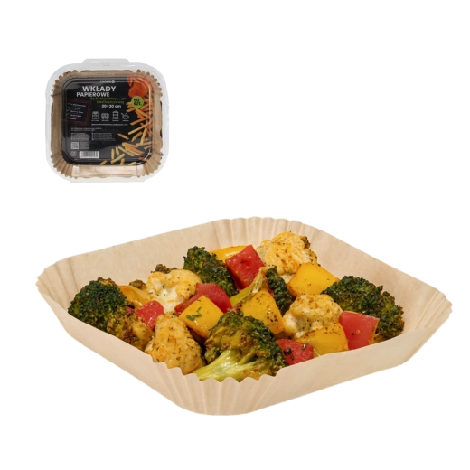 Paper Air Fryer Liners, 50 pcs, Square, 20 x 4.5 cm