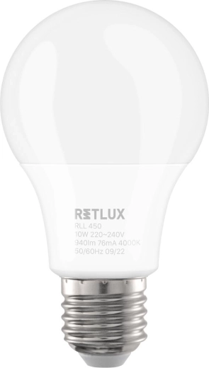 Ampoule LED à intensité variable RETLUX A60 E27 10 W blanc froid