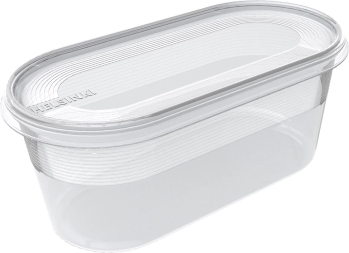 Ovale Dose HELSINKI 0,8 l mit Deckel