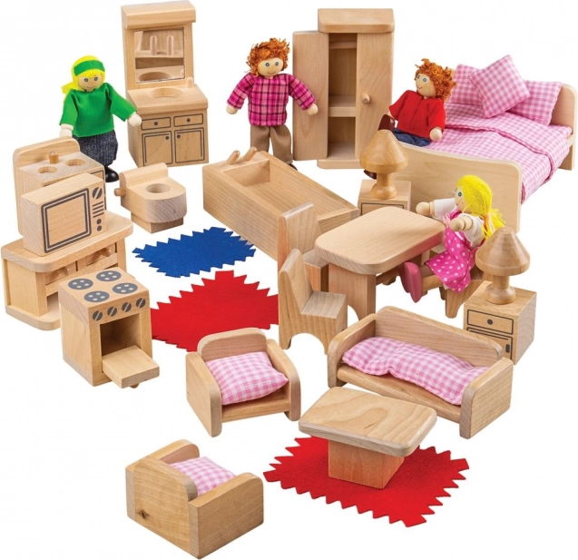 Set meubels en poppenhuis figuurtjes Bigjigs Toys