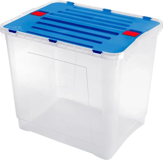 Heidrun boîte de rangement Dragon 100 l, transparente avec couvercle (couleurs assorties)
