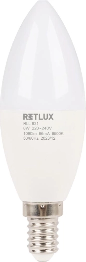 Ampoule LED Retlux en forme de flamme E14 8 W 6500 K