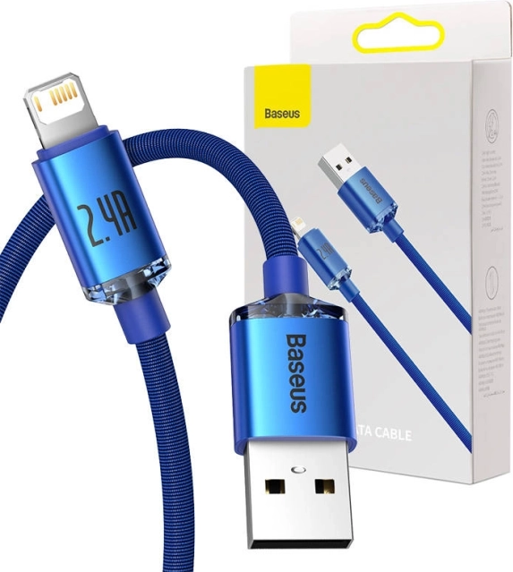 Baseus Crystal Shine blauer USB zu Lightning Kabel