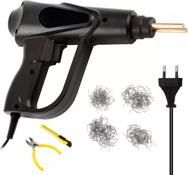 Compact plastic welder with LED and accessories