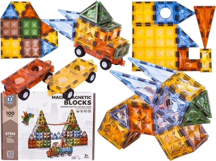 Magnetic Construction Building Blocks – 100 Pieces