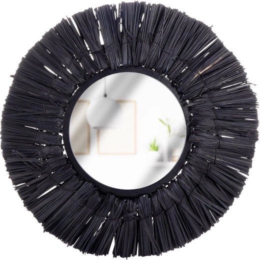 Schwarzer runder Wandspiegel Home Styling Collection 32 cm