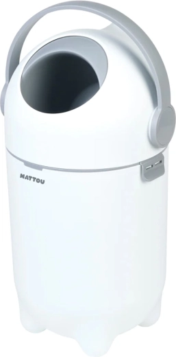 Diaper bin with odor block and one-handed operation