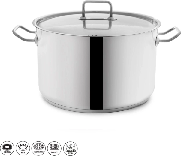 Edelstahl-Kochtopf Stock 10 l mit Deckel