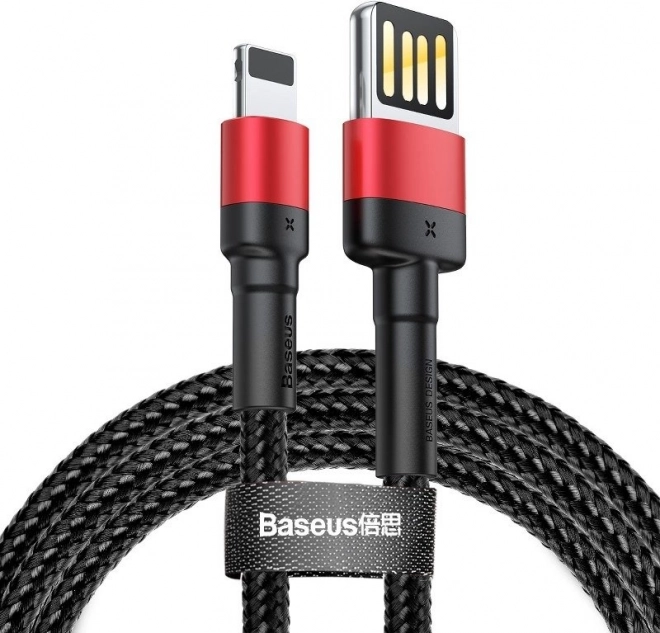 BASEUS Cafule robustes USB‑Lightning‑Kabel 1 m, 2,4 A (schwarz‑rot)