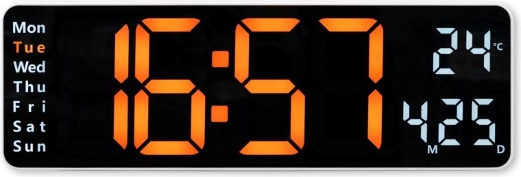 Elektronische wandklok Santa Cruz met LED-display
