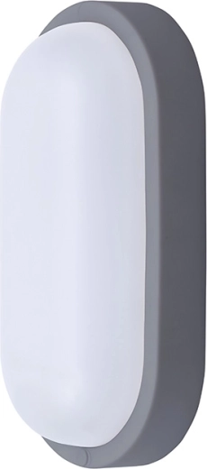 Solight LED ovale buitenlamp 13 W, 910 lm, 4000 K, IP54, grijs, 21 cm