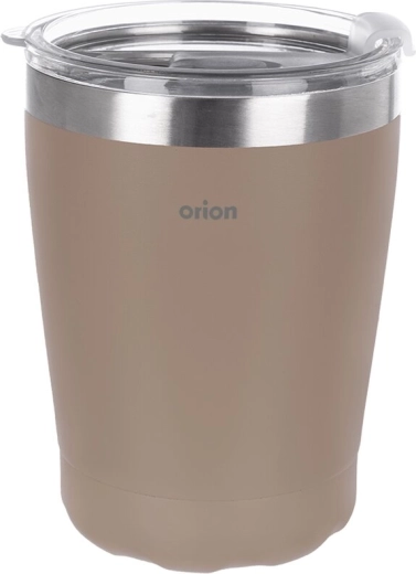 Orion Thermo-Reisebecher aus Edelstahl mit Deckel 0,41 l braun