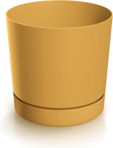 Cache-pot avec soucoupe TUBO P 23,9 cm moutarde