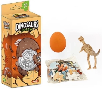 Puzzel 30 stukjes dinosaurus en ei met skelet