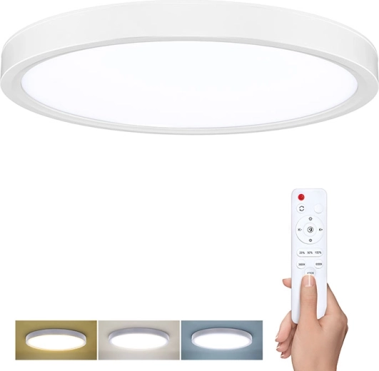 Solight LED plafond-/wandlamp Estela White met afstandsbediening, 60 W, 4500 lm, 50 cm, dimbaar, CCT 3000–6500 K