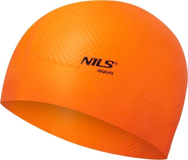 Siliconen zwemcap NILS Aqua NQC Dots oranje