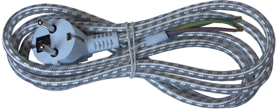 Solight flexibele aansluitkabel 3 m, 3×0,75 mm², gevlochten, haakse stekker