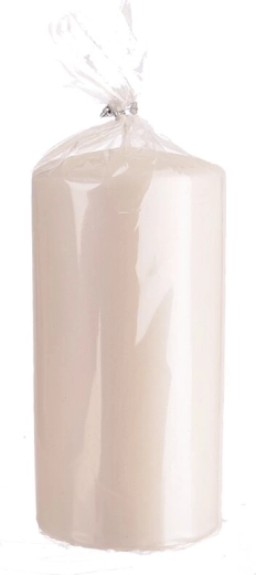 Glossy pillar candle in rose gold 7 × 18 cm